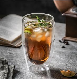 (without handle) แก้วน้ำ 2 ชั้น ทำจากแก้ว ที่มีบอโรซิลิเกตสูง ไม่เป็นพิษและไม่มีรส ไม่มีมลพิษต่ออาหาร