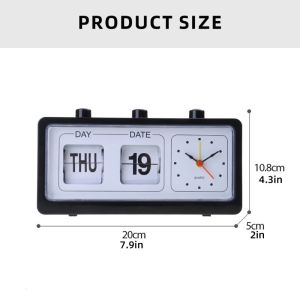 Mechanical Alarm Clock Novelty Flip Clock Desktop Digital Clock with Calendar Clock Home Retro Decor