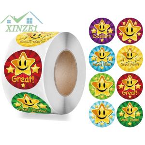 XZ✨✨✨ 500 cái phần thưởng dán khuyến khích Sticker cuộn cho trẻ em động lực dán