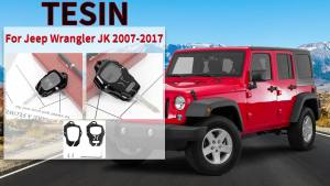 HH8 TESIN Car Key Holder Key Bag Cover Case for Jeep Wrangler JK 2007-2017/Compass 2008-2016/Patriot 2011-2016 Interior Accessories N4Y7P