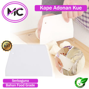 Scraper Pemotong Adonan Kue Roti Kape Penghias Krim Kue Ulang Tahun Skrap Plastik Besar Perapih Cream Scrap Dough Cutter