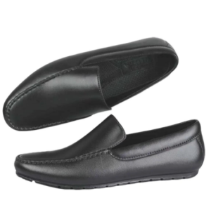 Mens Fashion Black Shoes Rubber Non-Slip Waterproof Comfortable Slip-On Loafers for Students & Work 0105523