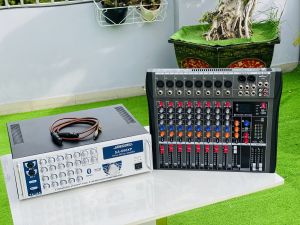 Combo karaoke Mixer Cao Cấp MTMAX KT8 + Amply Bluetooth SA 666XP 12 Sò 4 Tụ Nguồn Lớn Đánh Được Cặp Loa 2 Tấc Công Suất 600W Kèm Dây Canon Ra Hoa Sen Bảo Hành 12 Tháng