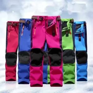 new spring windproof waterproof children outdoor kids pants boys girls soft shell pants warm teens climbing pants sweatpants2026