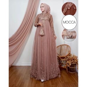 Gamis Airin / BRUKAT MEWAH / BAJU LEBARAN / GAUN PESTA / PAKAIAN WANITA / BUSANA MUSLIM