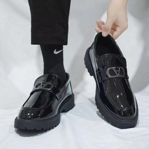 Korea Fashion Loafers For Men Glossy Leather Loafers Shoes For Men Black Leather Shoes Formal Shoes School Shoes For Men