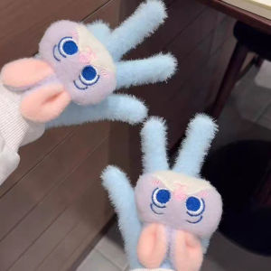 Hoạt hình dễ thương Thú Dữ găng tay thành phố thu đông cho nữ phong cách mới năm ngón tay đặt lông cừu ấm ấm ấm lạnh chia-