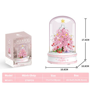 Đồ Chơi Lắp Ráp Noel Mô Hình Cây Thông Noel Đêm Giáng Sinh Hộp Nhạc Dây Cót Phát Sáng Merry Christmas 601164