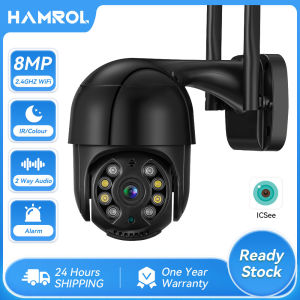 Hamrol 4K 8MP Motion Detection PTZ WiFi Camera 5X Zoom Waterproof Secure Network CCTV iCsee App
