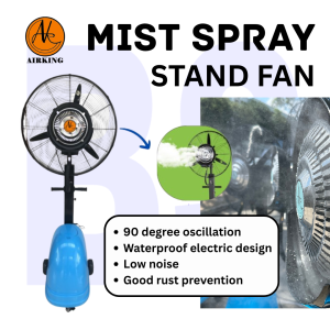 AIRKING 26" High Pressure Mist Fan. Mist Spray Fan. Stand Fan. With Wheels