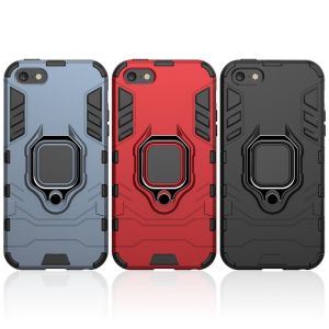 Hybrid Booster Armor Hard Case For VIVO Y20 / VIVO Y20S / VIVO Y20i / VIVO Y12S / VIVO Y12A 2021 / VIVO V2026 V2027 V2029 V2032 V2038 V2043 V2102 Magnetic Metal Ring Holder Kickstand PC Silicone Shockproof Protective Back Cover
