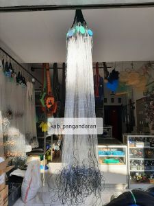Jaring ikan siap pakai 3 lapis tinggi 15m panjang 10m Pemberat Timah Jaring Ikan Bentang Jaring Pukat Jaring Kambangan