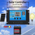 Photovoltaic Cell Panel Charger Regulator Timer Setting Solar Controler 12V 24V Battery Charge USB. 
