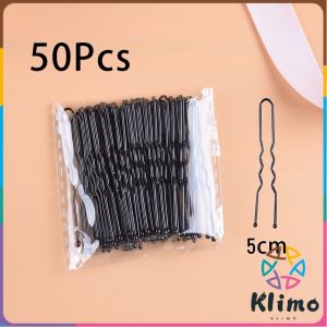 Klimo 50 Pcs 5cm/7cm U Shaped Hairpins Waved Hair Clips Barrettes Bridal Hairstyle Tools Hair Pins