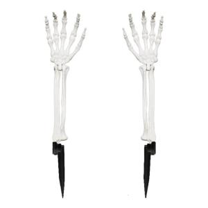 Haunting Yard Decoration Realistic Bone Hand Stake Halloween Parties Property Weather proof Plastic Scary Ground Insert
