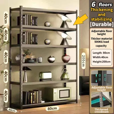 🔥SG Local+Free Installation🔥New 6 Layer 200cm Boltless Metal Adjustable Storage Shelf Rack Thickened Warehouse/Kitchen/Bathroom/Livingroom 6Tier Display Large Capacity Space Saving Shelf Rack Storage