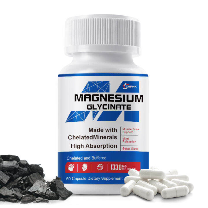 ZHPHK Magnesium Glycinate 1330mg high absorption, improves sleep ...