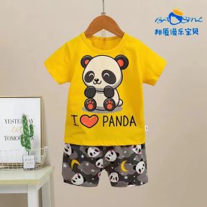 HONGS Baby & Kids Korean Design Cotton Terno T Shirt+Shorts For Boys Sleepwear Set Clothing Summer Tshirt
