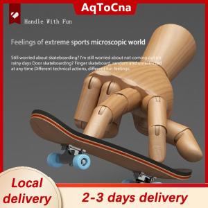 [COD] AqToCna Ship within 24 hours Finger SkateBoard Wooden Fingerboard Toy Professional Stents Finger Skate Set