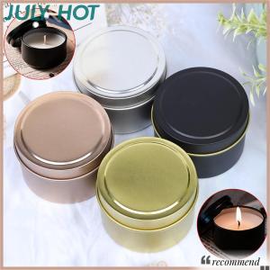 [JULYHOT] ขวดโหลใส่เทียนทรงกลมขนาด4ออนซ์กระป๋องอลูมิเนียมพร้อมฝาปิดภาชนะจัดเก็บตัวอย่างเครื่องสำอางแบบทำมือ