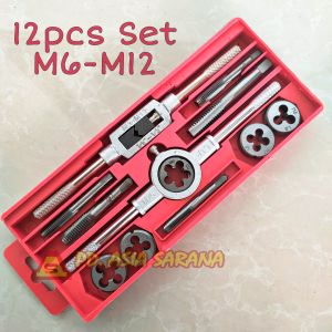 Hand Tap Dies Senai Baut 12pcs Set Alat Pembuat Drat Ulir Metric Tab Snai TA001