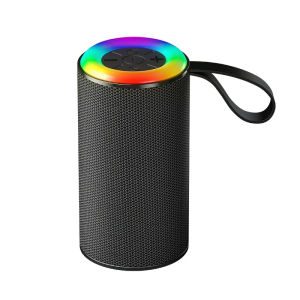 Colorful LED Light Bluetooth Speakers Enhanced Bass Portable Outdoor IPX5 Waterproof Camping Speaker BT 5.3
