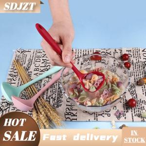 SDJZT Lớn Ramen Muỗng Dài Xử Lý Silicone Súp Múc Chịu Nhiệt Linh Hoạt Nhà Bếp Công Cụ Cho Hầm Mì Ăn Liền