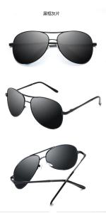 Kacamata cowok Kacamata Gaya Retro Model Pilot Full Hitam Kacamata anti uv polarized A041