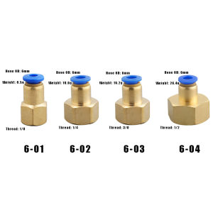 AumoPro Đầu Nối Khí Nén Nhanh PCF Đầu Nối Khí 1/8 "3/8" 1/2 "1/4 BSP Ren Cái Cho Ống 4Mm 6Mm 8Mm 10Mm 12Mm