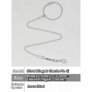 Bird Budgerigar Cockatiel Love Bird Parrot Leg Ring & Chain Set