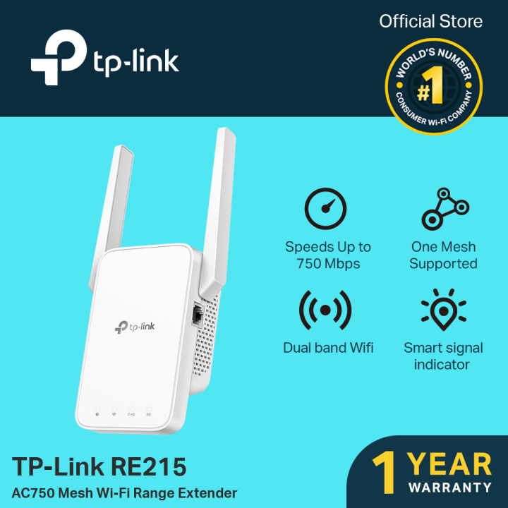 TP-Link RE215 AC750 OneMesh Dual Band Wi-Fi Range Extender WiFi Repeater  WiFi Booster WiFi Extender TP LINK TPLINK