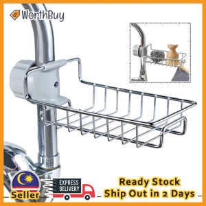 Worthbuy Kitchen Drainage Shelf Stainless Steel Faucet Rack Sponge Organizer