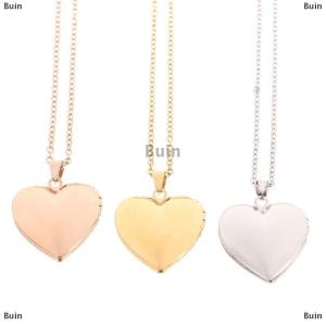 [COD] Buin Love Heart Locket Pendants for Women Men Openable Photo Frame Picture Necklace