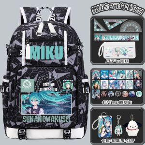 กระเป๋าเป้สะพายหลังนักเรียน Hatsune Miku สำหรับผู้ชายและผู้หญิง กระเป๋าเป้ขนาดใหญ่ สไตล์ญี่ปุ่น สไตล์ Ins กระเป๋าเป้สองมิติอเนกประสงค์