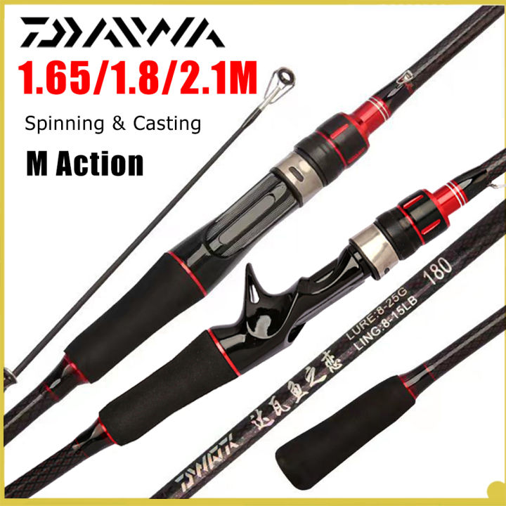 Daiwa Fishing Rod 1.65m/1.8m/2.1m Carbon Spinning Casting Fishing Rod Lure  Pole 2-piece Carp Fishing Freshwater Saltwater Accessories