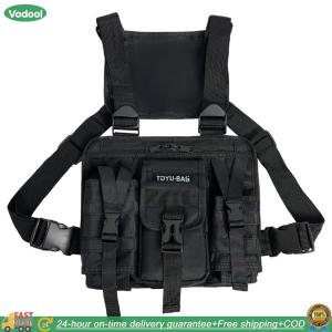 【24 hours Flash Delivery】Casual Vest Bags Oxford Cloth Molle Chest Packs Adjustable Multiple Pockets Lightweight for Hiking Travel Cycling