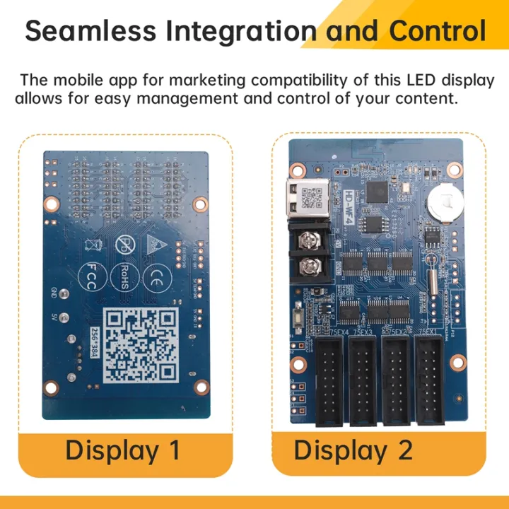 Full Color RGB HUB75 Controller LED Digital Signage Control Card Pixel ...