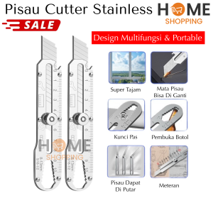 HS - A16 Alat Cutter Serbaguna 9 in 1 | Pisau Stainless Multifungsi untuk Semua Kebutuhan | Cutter Stainless Steel Multifungsi | Kater | Pisau Cutter Besi
