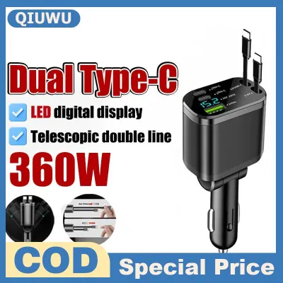 QIUWU Đa cổng sạc xe hơi pd30w nhanh sạc LED hiển thị phổ quát cho tất cả các điện thoại thông minh phù hợp cho kinh doanh du lịch