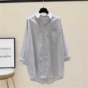 briana kemeja wanita salur / Kemeja wanita korean style oversize / pakaian wanita kemeja blouse korean style