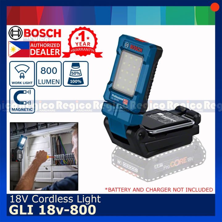 Bosch 800 Lumens GLI 18V-800 Cordless Magnetic Lamp Worklight