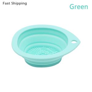 🔥🔥🔥sjqgqx Silicone trang điểm bàn chải Cleaner gấp bột Puff làm sạch bát Eyeshadow Bàn Chải Rửa mềm Mat công cụ làm đẹp Scrubber hộp