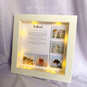 2020017 flowers frame 3d 20x20 custom | FRAME 5 FOTO | wisuda | PERNIKAHAN| BIRTHDAY DLL
