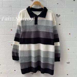 Polo Sweater Rajut Lonny Oversize Atasan Rajut Wanita Korea Lengan Panjang