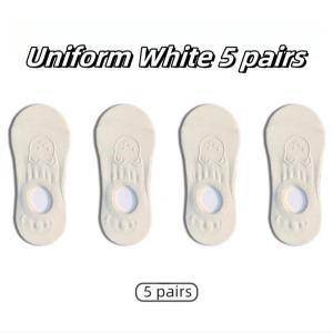 Net red Bear boat socks womens summer thin student hundred non-slip invisible shallow mouth can not drop heel socks
