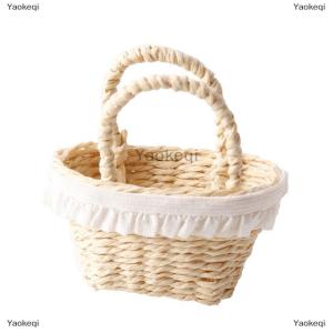 [COD] Yaokeqi 1 12 Dollhouse Simulation Mini Woven Basket Model Dollhouse Furniture Decoration Doll House Micro Scene Pretend Play Toys