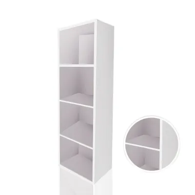 EXINHOME 4 Tier Locker Cabinet with door bookcase shelving Wooden Utility Cabinet Open Storage Cabinet Organizer large furniture wardrobe bedroom /living room locker wooden cabinet