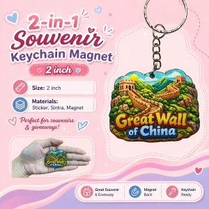 Travel CHINA 2-in-1 Mini Keychain | Key Holder Collectible Souvenir