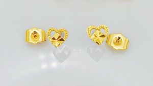 [VJ]Earring "Heart" Studs Earrings 999.9 Gold Plated Earrings EH <Subang LOVE Paku>