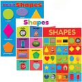 Laminated Shapes Charts for Kids, Learners and Educators, Colorful Shapes Charts. 